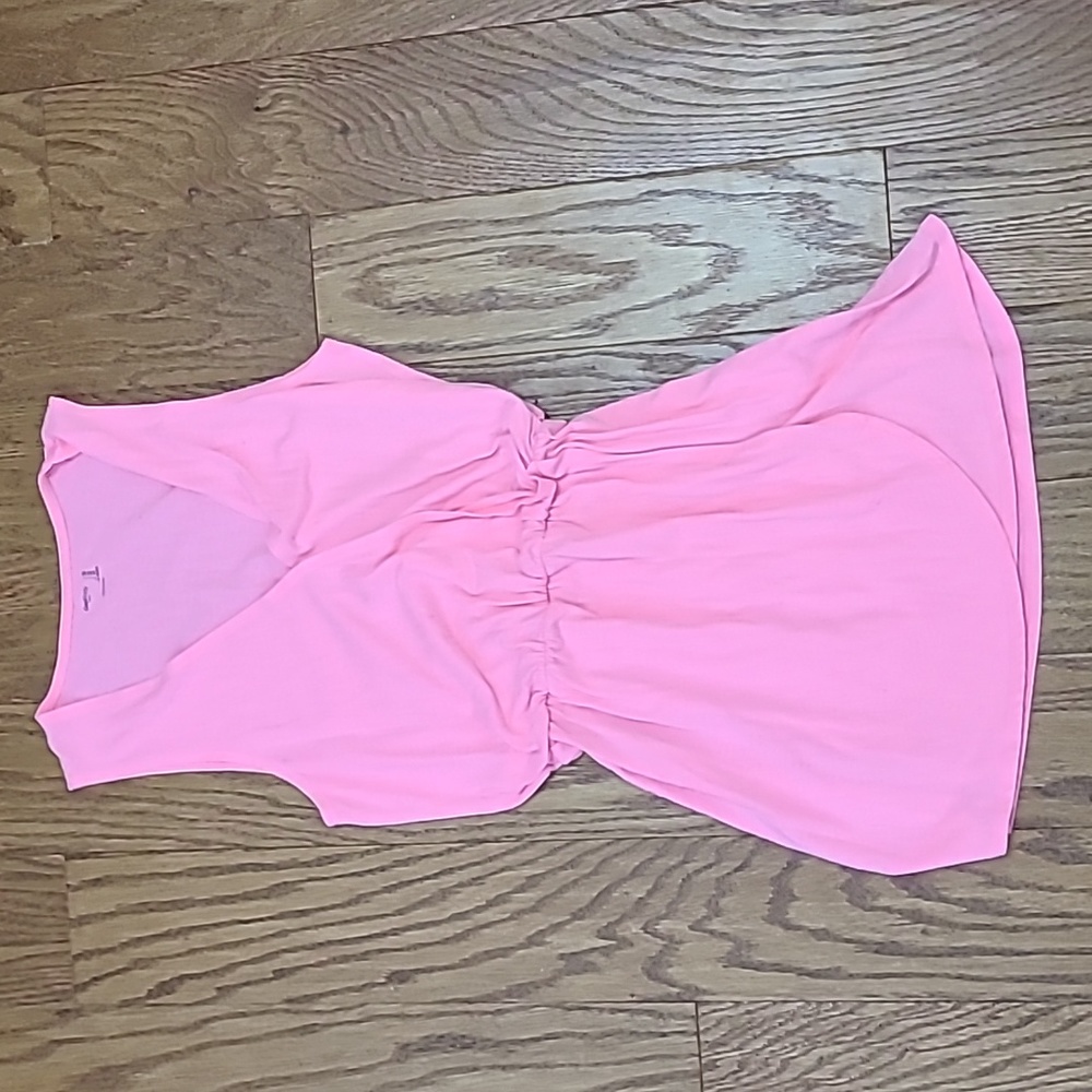 Gap Body Pink Sleeveless Faux-Wrap Lounger Romper Dress XS